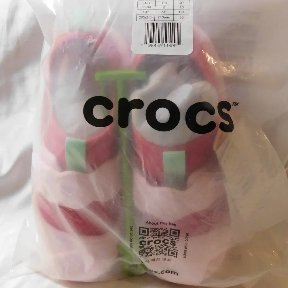 Crocs Swiftwater Splash Kids' Water Friendly Slip-On Shoes Size 2 Girls Pink NEW